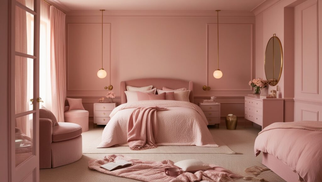 Chambre Rose Monochrome