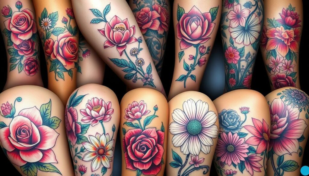 Fleurs tatouées