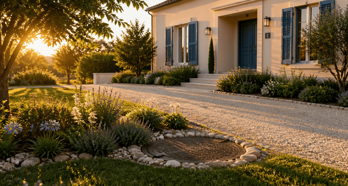 bassin de rétention maison individuelle trappe jardin