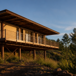constructeur maison sur pilotis bois acier terrain pentu