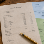 décomptes de charges locatives sur bureau avec factures et clefs