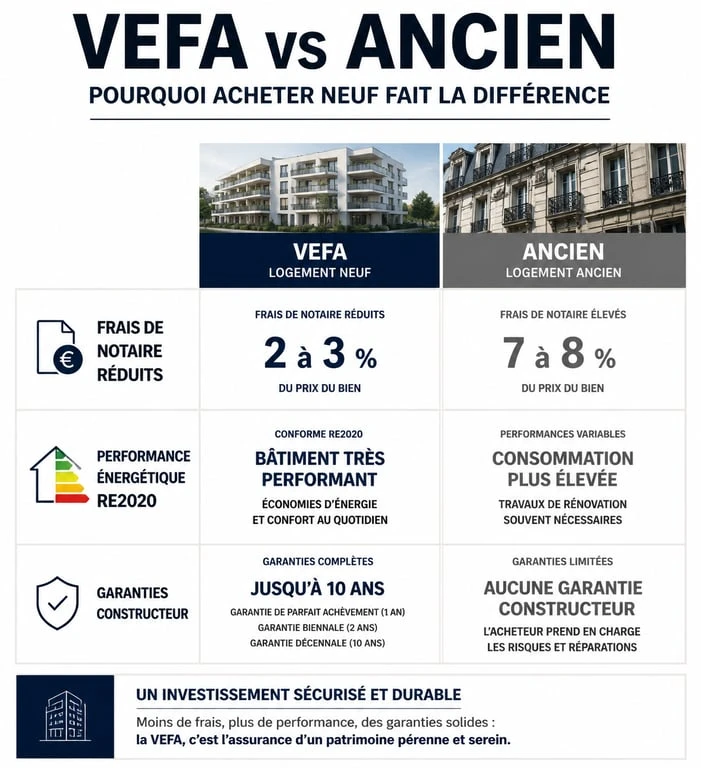 Comparatif achat immobilier en VEFA vs ancien : avantages financiers et énergétiques
