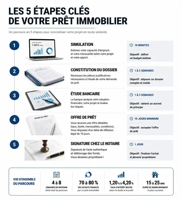 Étapes du parcours de crédit immobilier à La Banque Postale