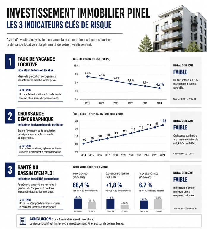 Indicateurs de risque pour un investissement immobilier neuf Pinel