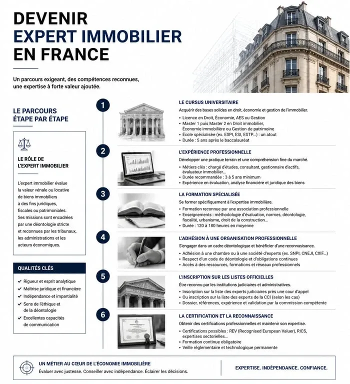 Parcours pour devenir expert immobilier en France