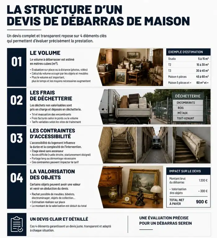 Exemple de devis débarras maison : décomposition des coûts et prestations