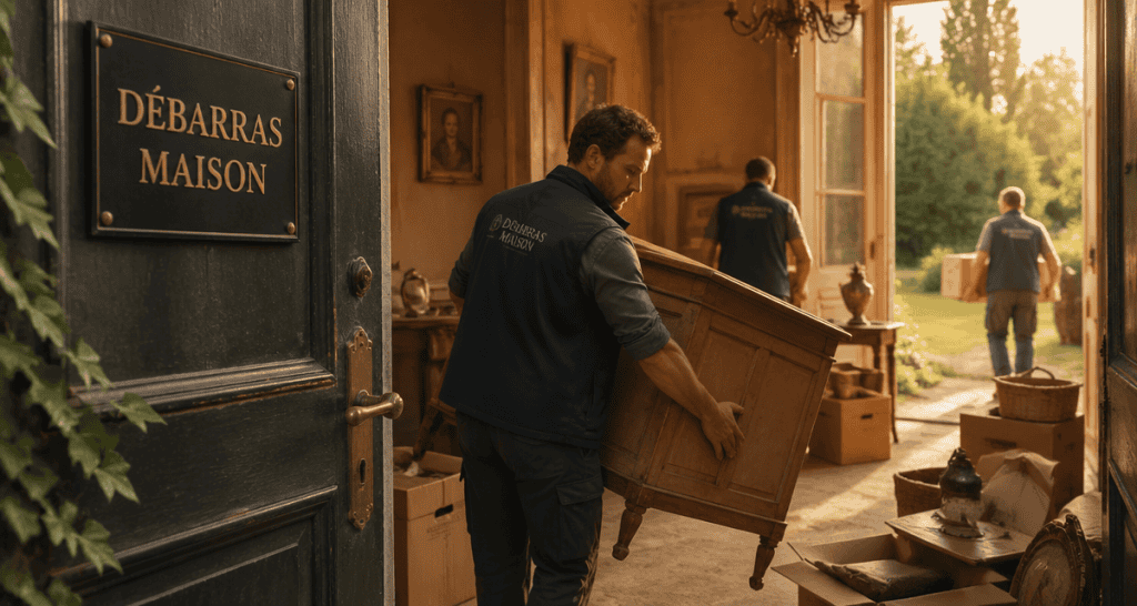 entreprise qui vide les maisons équipe débarras