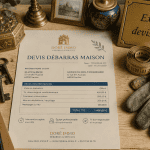 exemple devis débarras maison sur table
