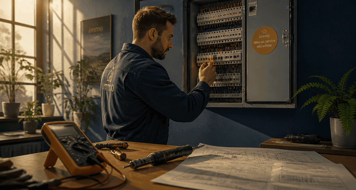 Technicien mise en service d'une installation électrique moderne