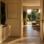 Mon amenagement maison salle de bain moderne et salon lumineux