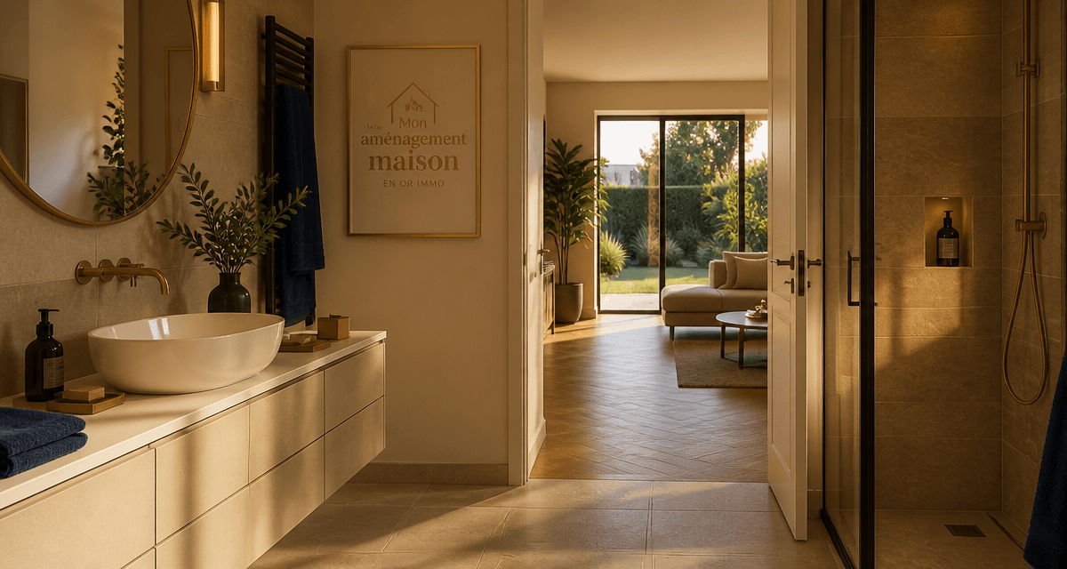 Mon amenagement maison salle de bain moderne et salon lumineux