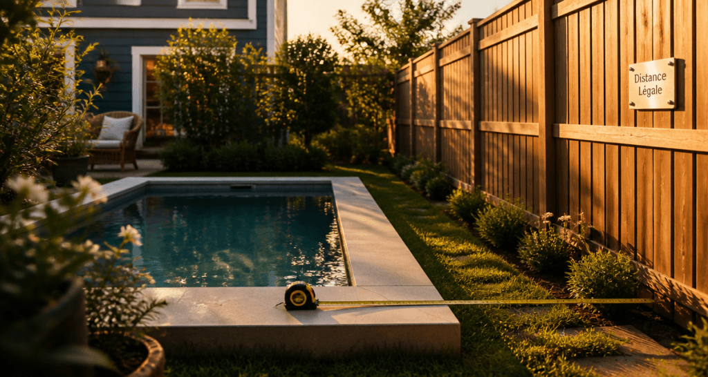 piscine moins de 10m2 distance voisin mètre ruban clôture