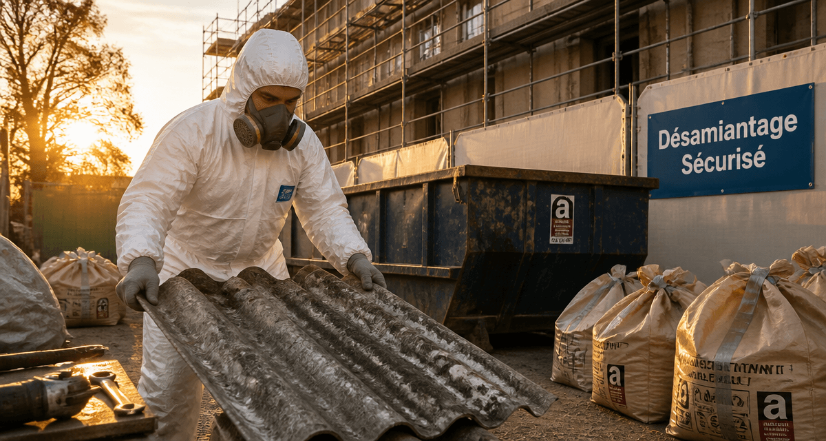 prix désamiantage ouvrier chantier sécurisé