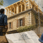 Surélévation maison ancienne artisan et plans sur chantier