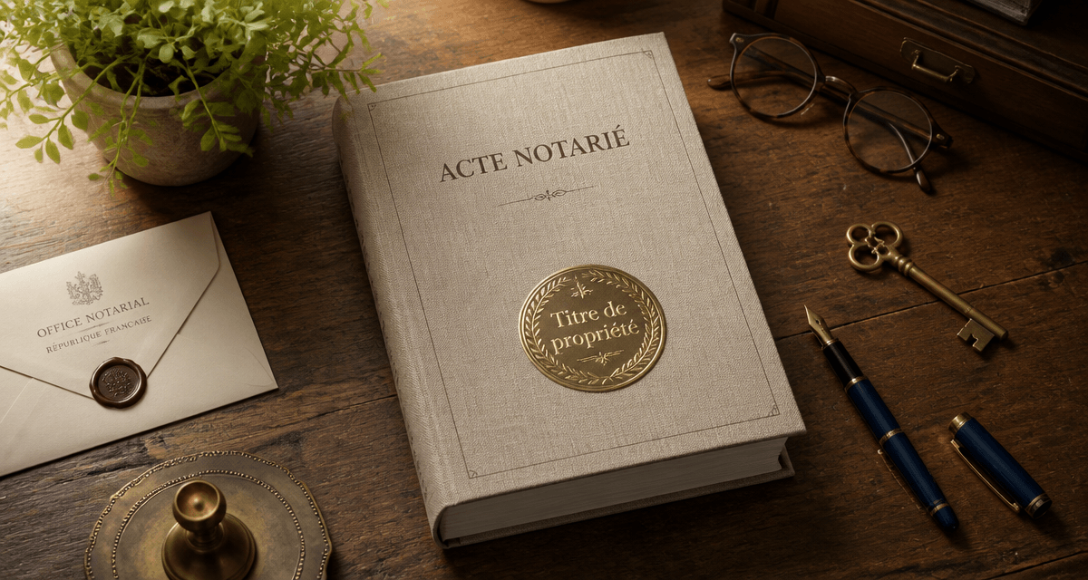 titre de propriété maison sur bureau