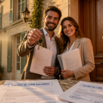 transfert de crédit immobilier couple devant maison