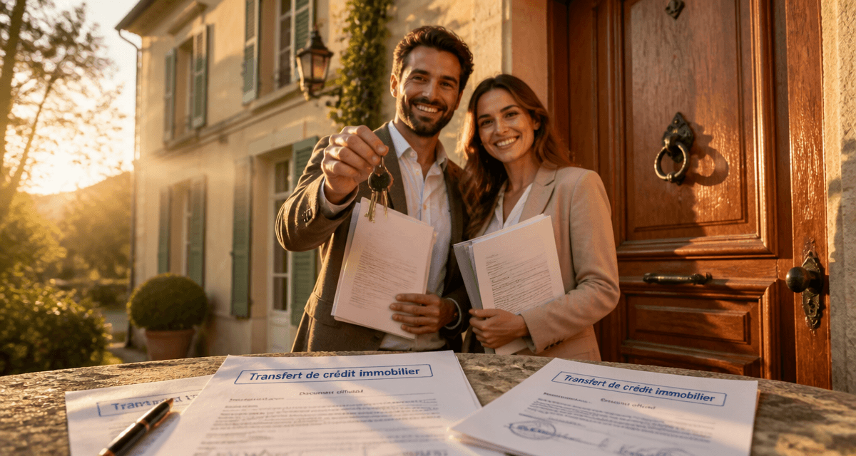 transfert de crédit immobilier couple devant maison