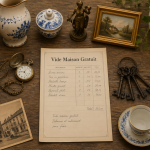 vide maison gratuit objets anciens sur table