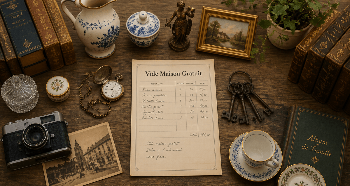 vide maison gratuit objets anciens sur table