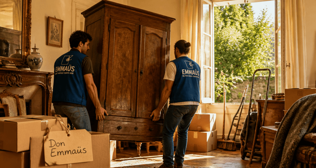 vider une maison emmaus armoire cartons