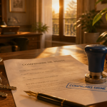 délai compromis vente compromis signé sur bureau notaire