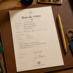 Durée de validité d'un bon de visite agence immobilière, document signé sur bureau