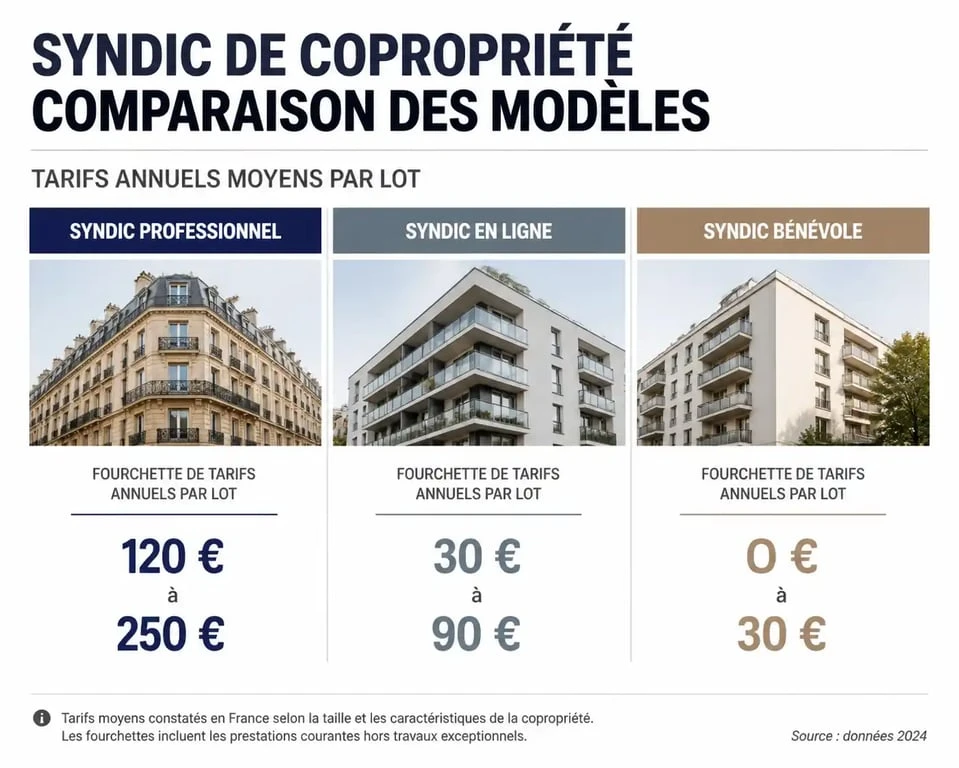 Comparatif des tarifs de syndic pour une petite copropriété : professionnel, en ligne et bénévole