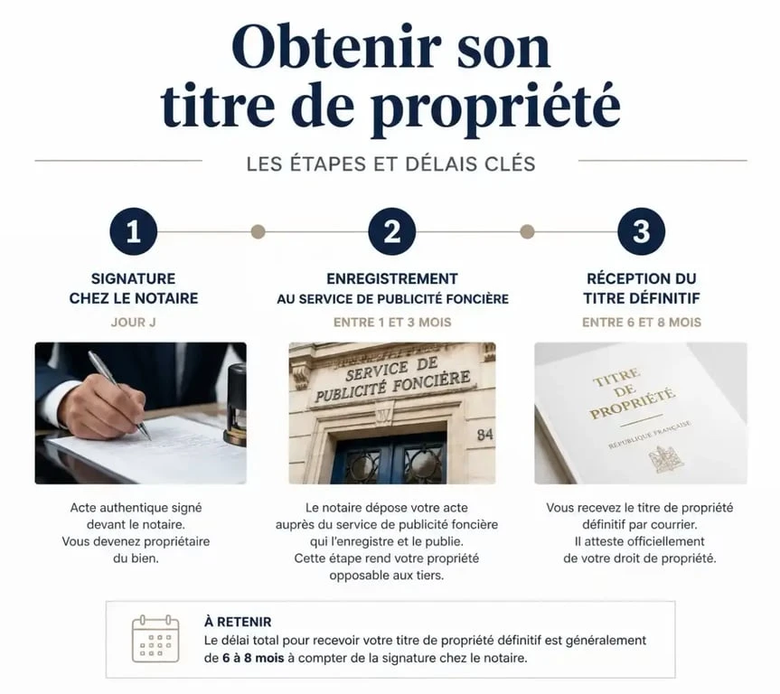 Chronologie d'obtention d'un titre de propriété immobilier