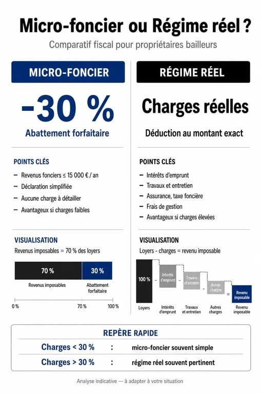 Comparatif des régimes fiscaux pour la déclaration locataire : Micro-foncier vs Régime Réel