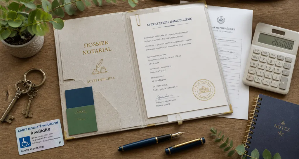 frais de notaire succession personne handicapée, dossier notarial et carte invalidité