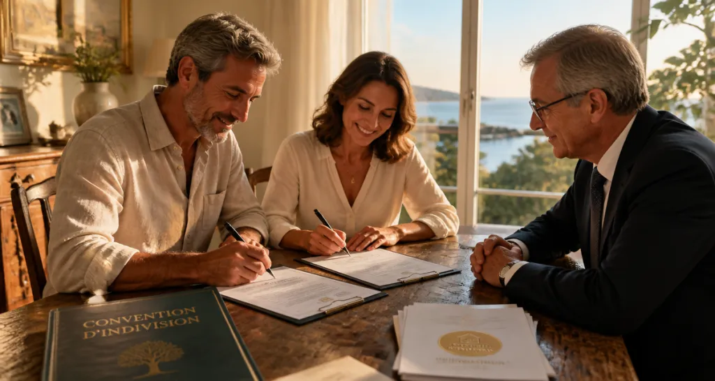 Signature convention indivision et divorce avec notaire