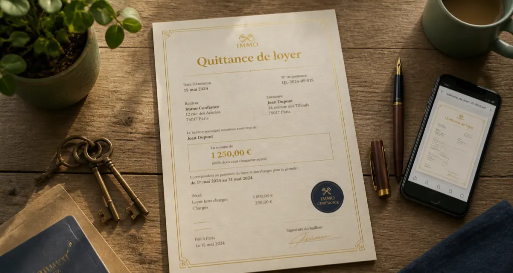 quittance de loyer pdf gratuit sur bureau