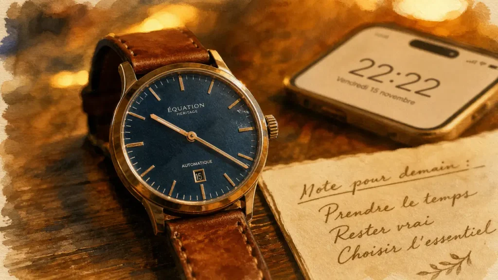 22h22 : signification flamme jumelle, montre à 22h22 en focus