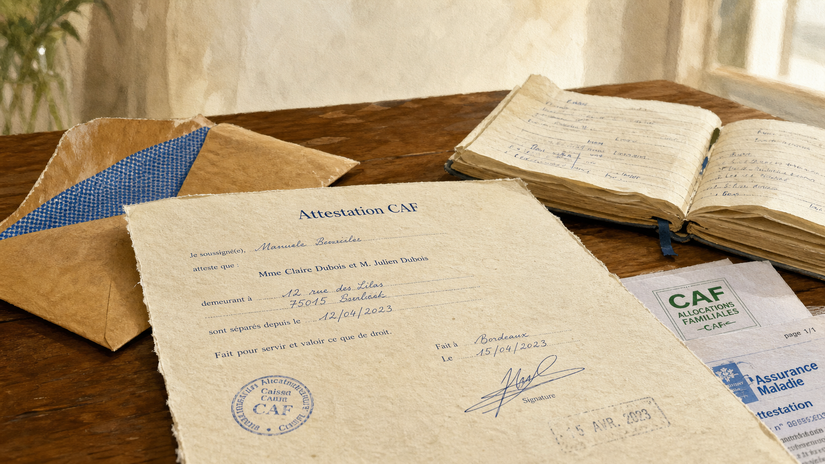 Attestation de séparation CAF pour éviter blocage CAF ou impôts