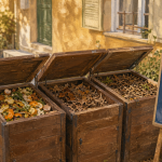 Compostage collectif : bacs de compost partagés et bioseau, référents