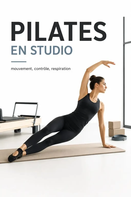 Tenue pour Pilates : legging opaque, haut ajusté et chaussettes antidérapantes dans un studio de Pilates