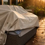 Housse pour mobilier de jardin étanche et respirante sur salon extérieur