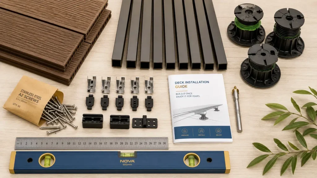 Kit terrasse prêt à poser : choisir la bonne surface, le bon matériau et le bon support