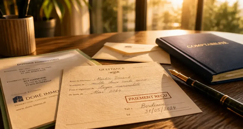 Quittancement définition : paiement reçu, document manuscrit