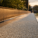 Résine drainante sur terrasse, écoulement après pluie, 50 L/s/m²