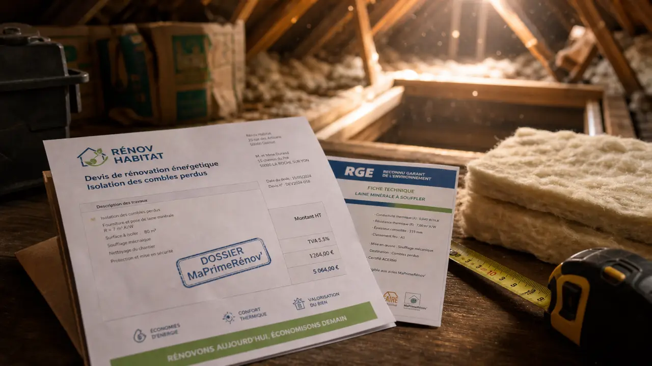 Aide pour isolation des combles en 2026 : devis et fiche RGE