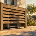 Cacher pompe à chaleur avec coffrage bois et ventilation libre