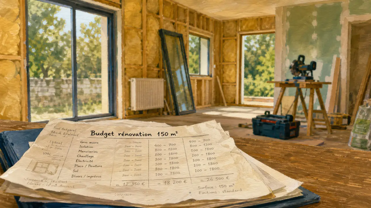 Coût rénovation maison 150m2, budget travaux et chantier