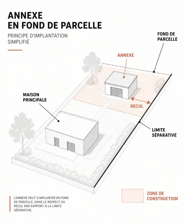 Annexes maison : implantation, recul et limites séparatives
