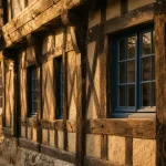 Maison en colombages : ossature bois et torchis, façade à pans de bois