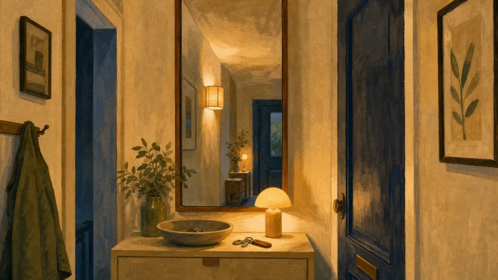 Entrée sombre, mur étroit, style à respecter : le miroir qui agrandit sans encombrer