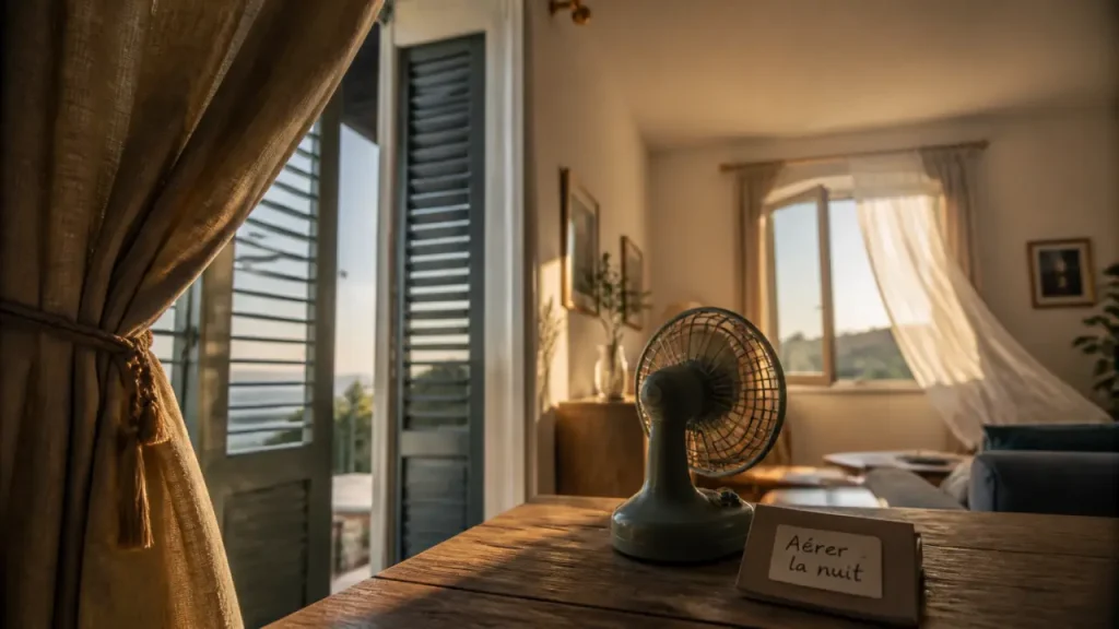 Volets fermés, courant d’air et ventilateur bien placé : les gestes qui rafraîchissent une pièce sans clim