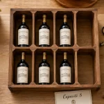 Bouteille rangement : casier bois 6 à 8 bouteilles, capacité 8