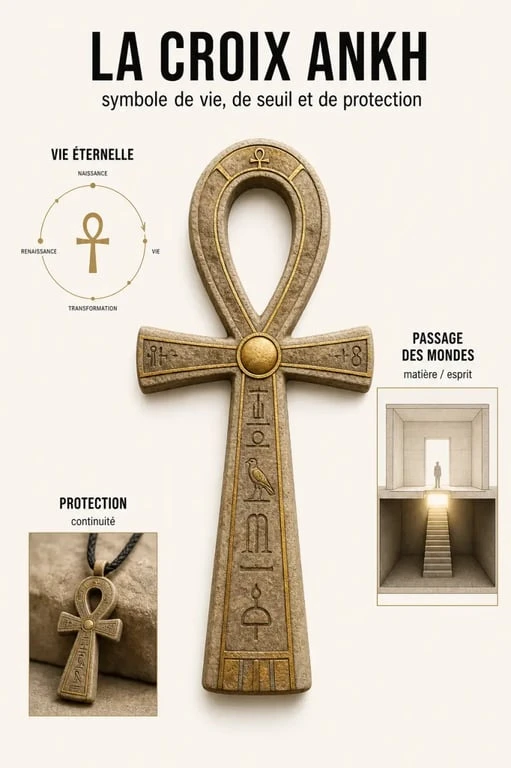 Croix ankh signification spirituelle : illustration claire de la vie éternelle, du passage spirituel et de la protection