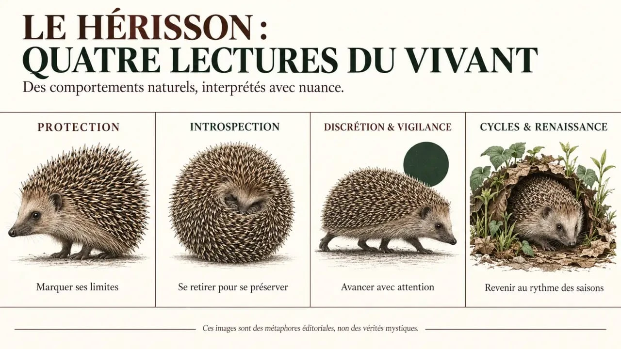 Symbolique du hérisson illustrant la protection, l’introspection, la discrétion et la renaissance